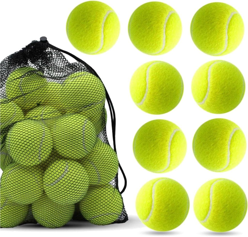 9x Tennisbälle gelb inkl. Mesh Tragetasche - Training und Produktbild