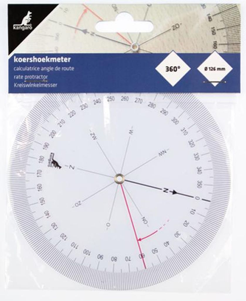kangaro Kurswinkelmesser Durchmesser: 126 mm transparent