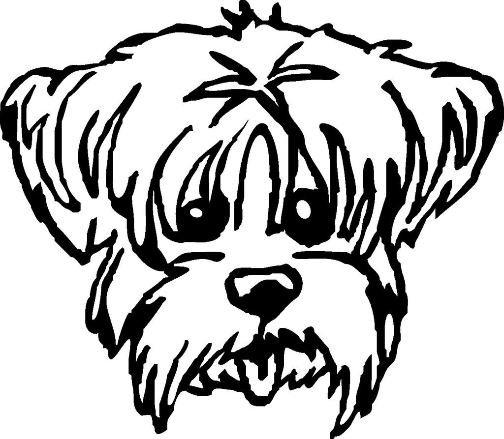 Autoaufkleber, Terrier Kopf - Yorkshire - West Highland - White - Cairn