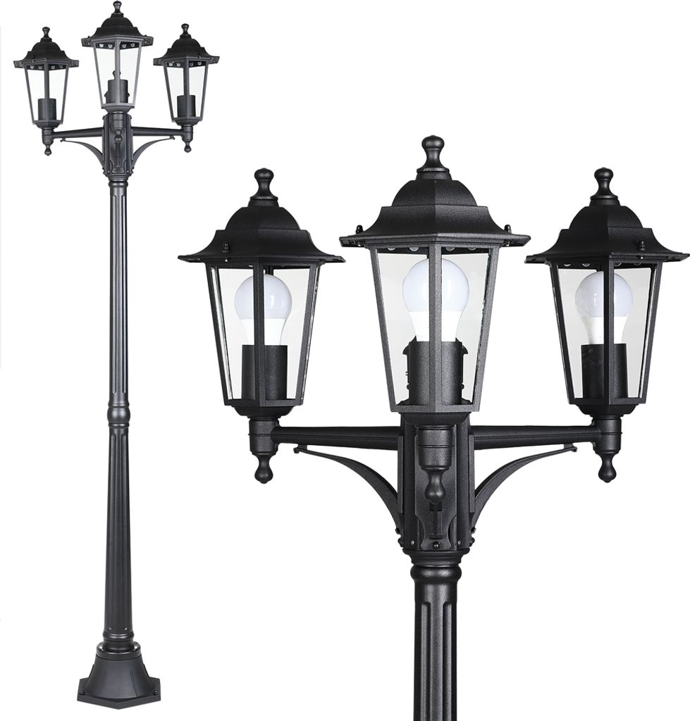 MONZANA® Außenlampe 3 flammig Gartenbeleuchtung 176cm IP44 Produktbild 