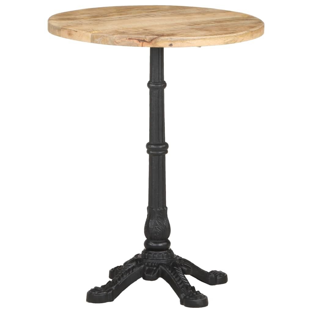 Bistrotisch FRANZ Ø60x76 cm Raues Mangoholz Rund | Esstisch vintage kleiner Tisch Cafe Gartentisch Balkontisch Outdoortisch