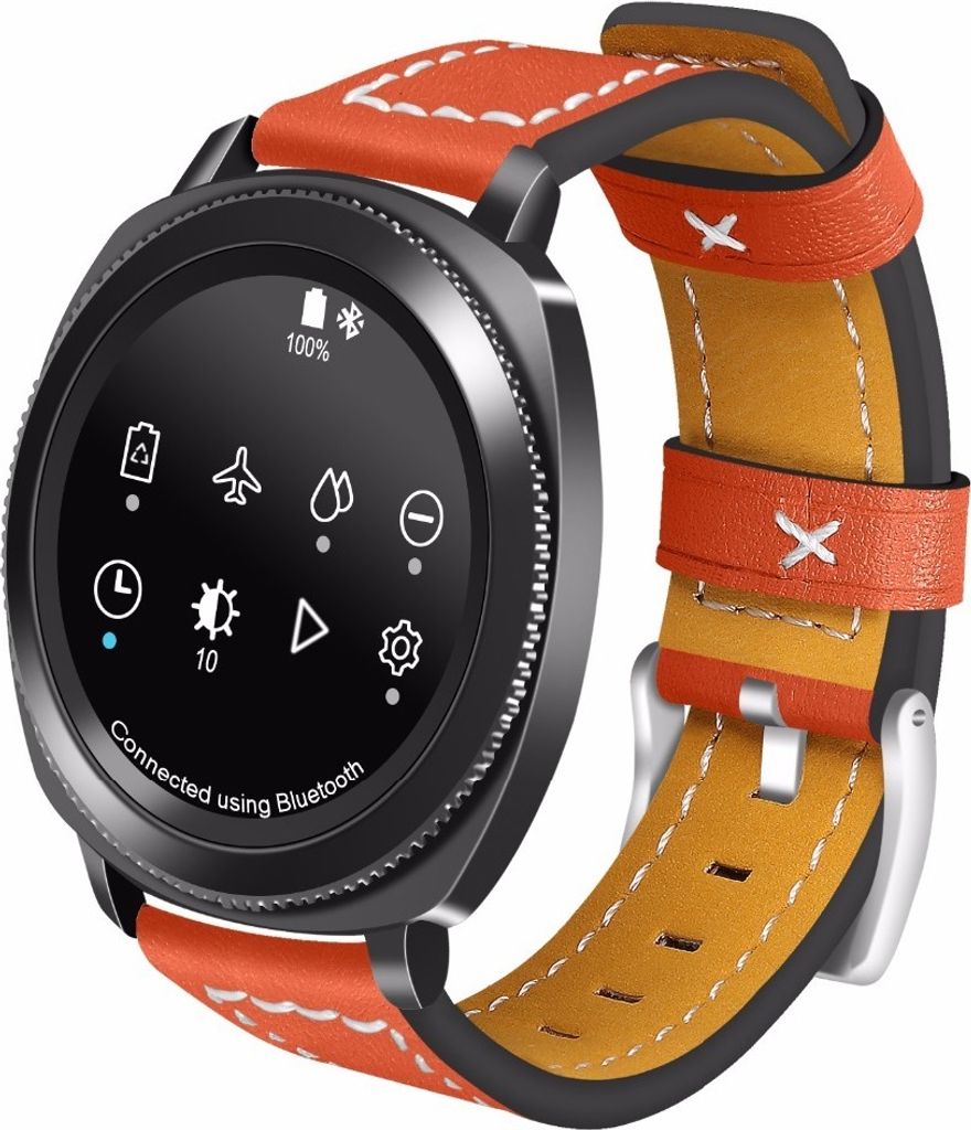 Edles Armband für Samsung Galaxy Watch 6 5 4 40mm 42mm 43mm 44mm 47mm / Classic / Pro Kunstleder verstellbar ROT