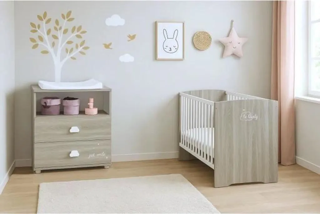 Pack chambre bébé complète SMILE pour un aménagement pratique et design