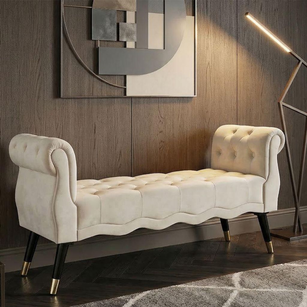 FURNLUX Ottomane Paris Beige 120cm / Hauptfarbe: Beige / Produktbild 