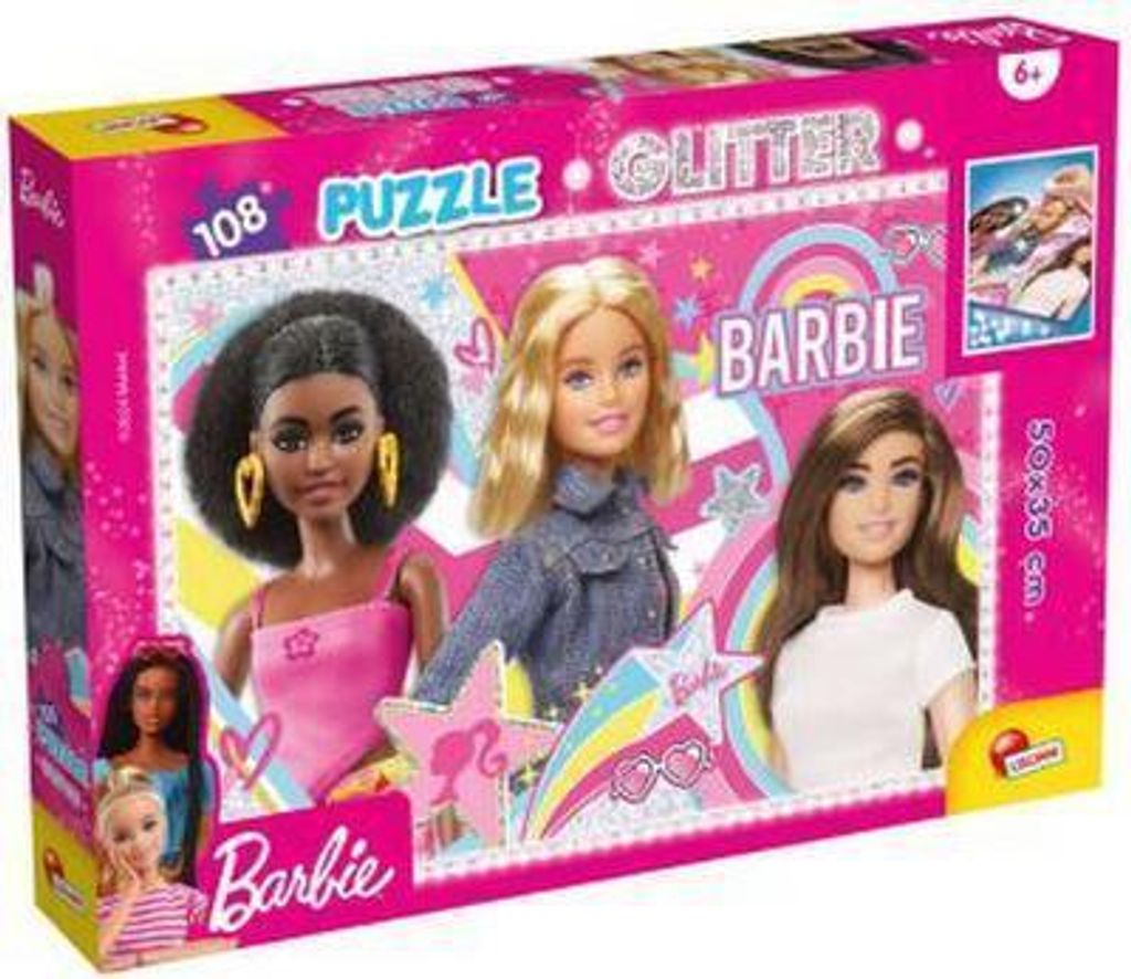 Lisciani Glitzer-Puzzle (50x35cm) 108 Teile, Barbie