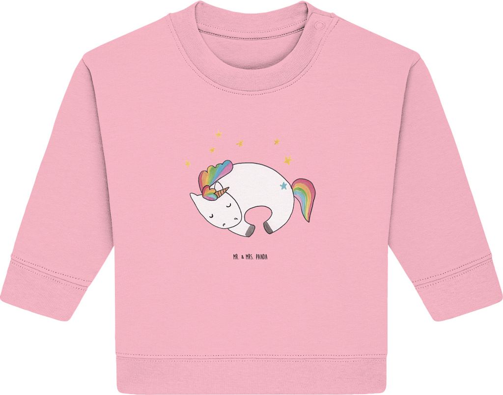 Mr. & Mrs. Panda Organic Baby Pullover Einhorn Nacht 12. - 18. Monat - Baumwolle Pink - Geschenk, Menschen, Unicorn, Bullover, Freundin, Einhörner