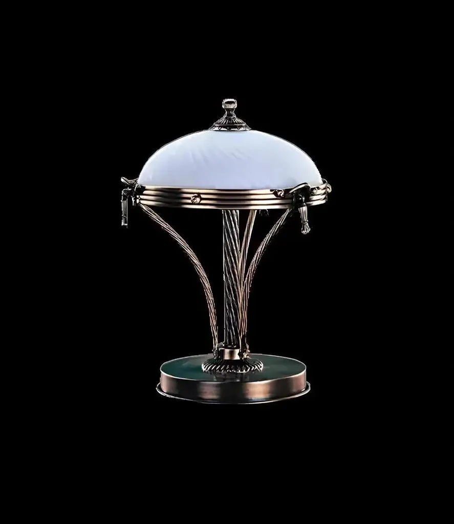 Lampe de Table en Verre Art et Métal Doré - Éclairage Doux Blanc Or