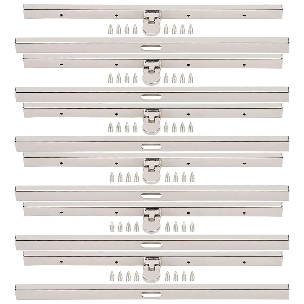 Lot de 6 Fermoirs Porte-monnaie en Métal Argenté 19cm pour Sac à Main