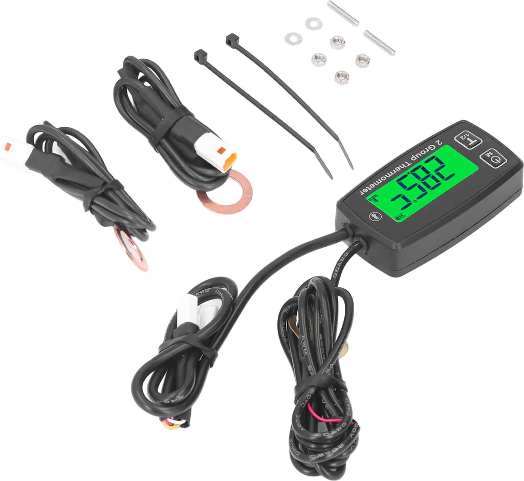 Évitez la Surchauffe avec ce Thermomètre LCD Double Canal pour Moteurs