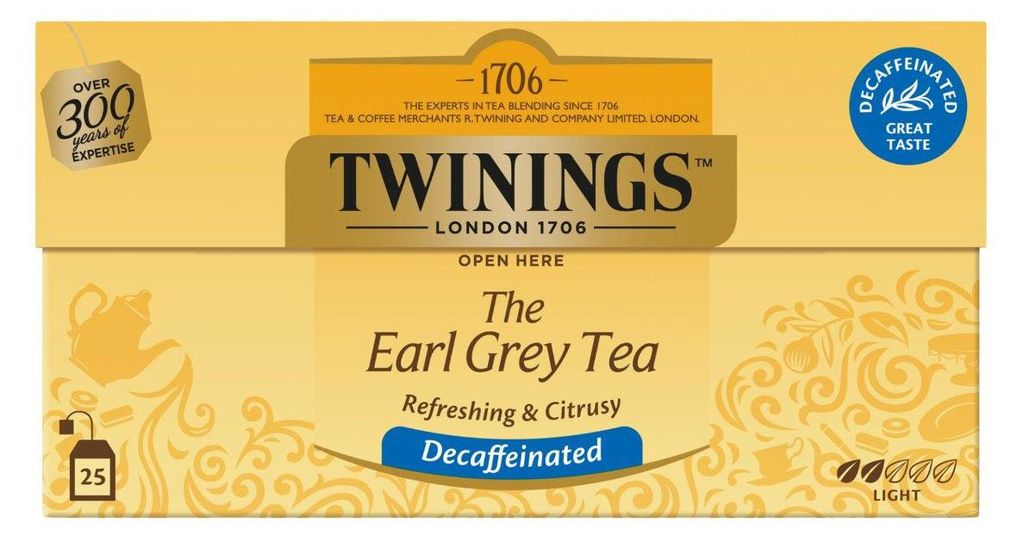 Twinings Earl Grey, cafeïnevrije thee, 25 theezakjes, 50 Productafbeelding 