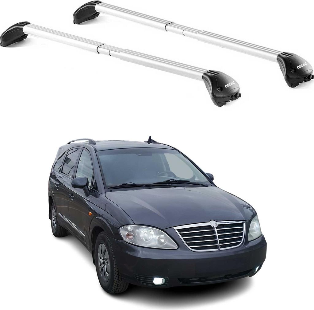 Dachträger Grundtäger für Ssangyong Rodius 2004-2019 5 tür 100kg Alu Grau 2x ABE