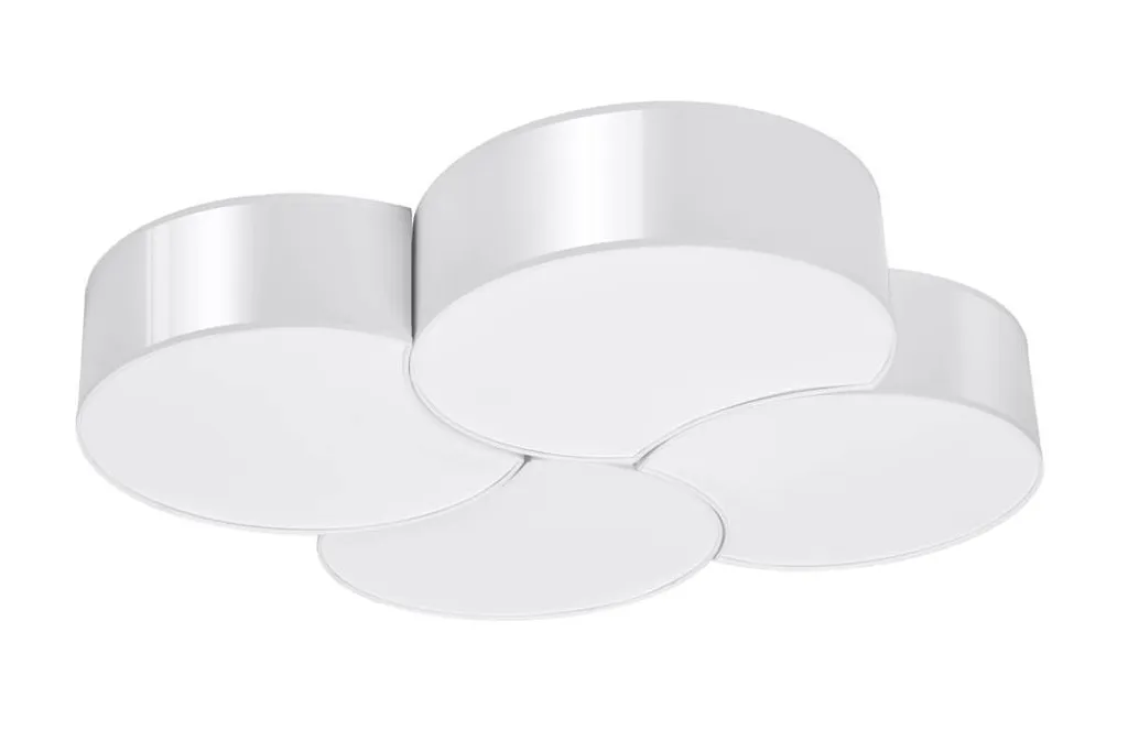 Plafonnier blanc 8 bras pour supprimer les zones d'ombre au salon 78cm