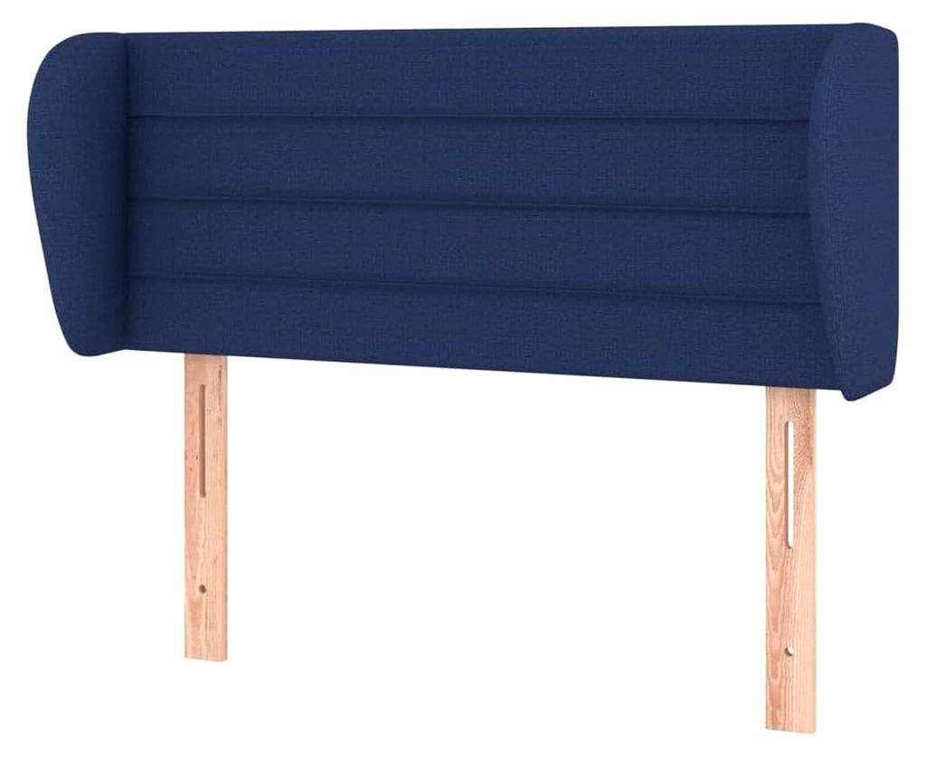 Kopfteil mit Ohren Polsterkopfteil für Bettgestell Schlafzimmer Bettzubehör Blau 83x23x78/88cm Stoff