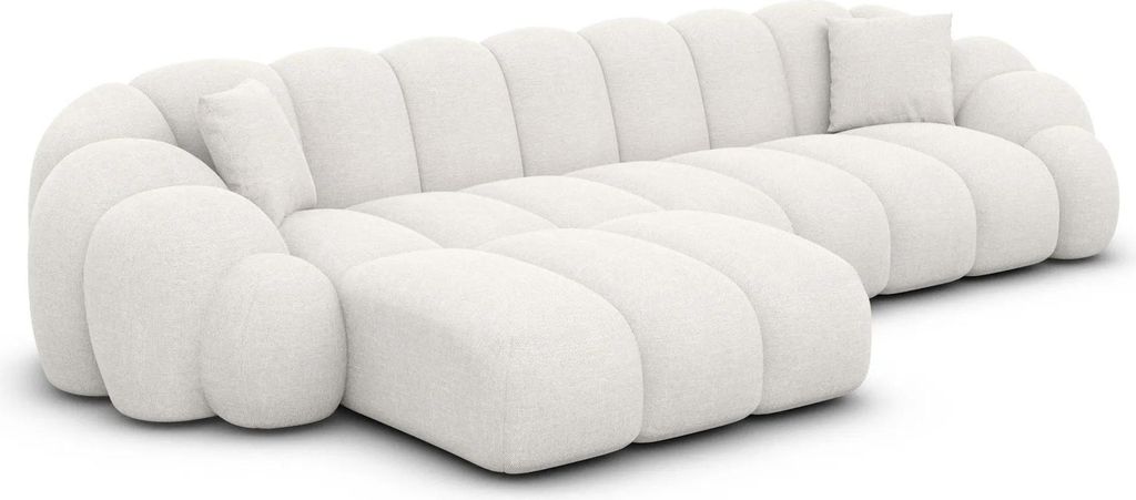 Strukturstoff L-Form Sofa Liora Weiß Links
