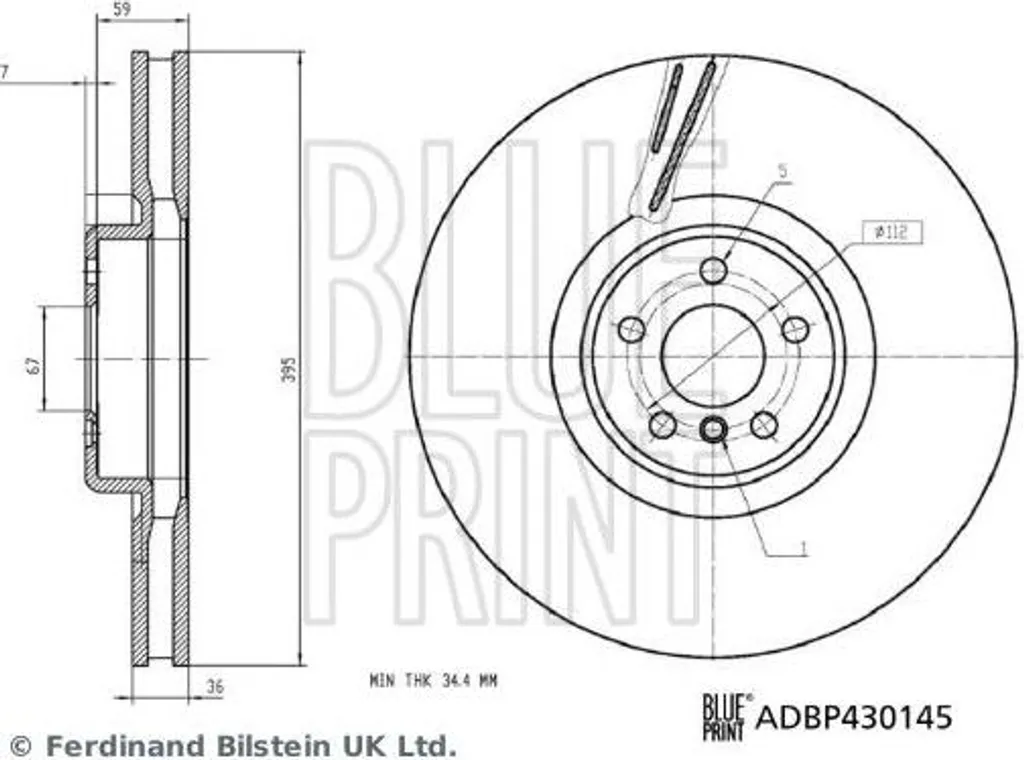 Disque de frein haute teneur en carbone OE 34116887397 Blue Print X4