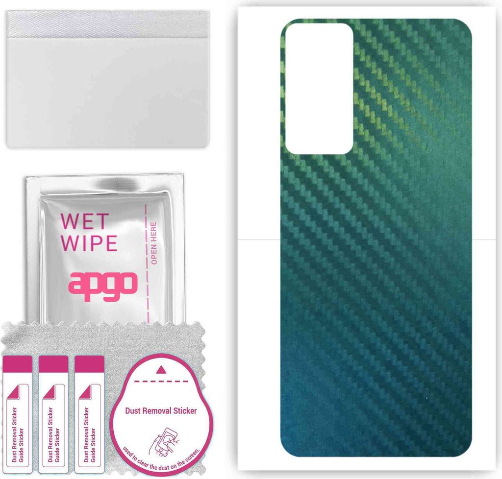 apgo Rückseite Schutzfolie, Skin, kompatibel mit Infinix Hot 20S, Hinten Displayschutzfolie aus Vinylfolie, kratzfest, einfache Montage - Kohlenst...