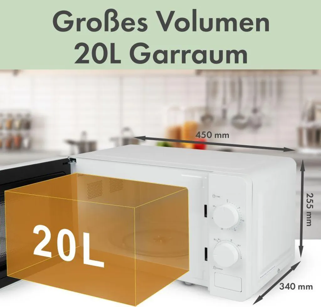 Four à Micro-ondes Clatronic 20L Blanc Idéal pour Cuisine et Studio - 14
