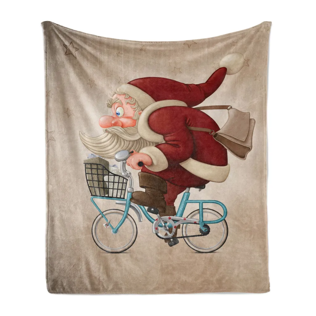 Coperta Abakuhaus Sankt Bicicletta Blu 125x175 cm Ideale per Smart Working