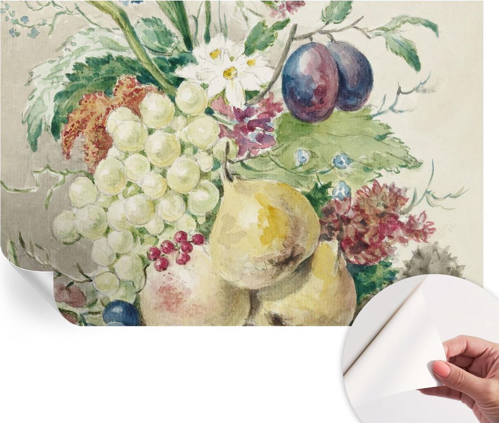 Selbstklebende Wandtapete - Dekorative Tapete für Wohnzimmer - Klebefolie für Wandbilder - Tapetenfolie für Wanddekoration - 104x70 cm - Blüten...