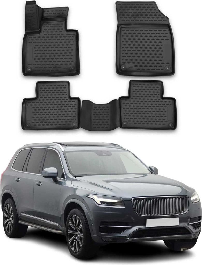 2014-2024 Volvo XC90 Podlahové rohože TPE čierne 4 ks Obrázok produktu 