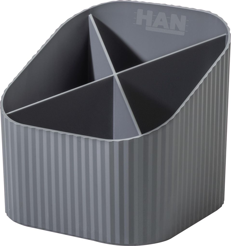 HAN Schreibkö cher 4 Fä cher grau