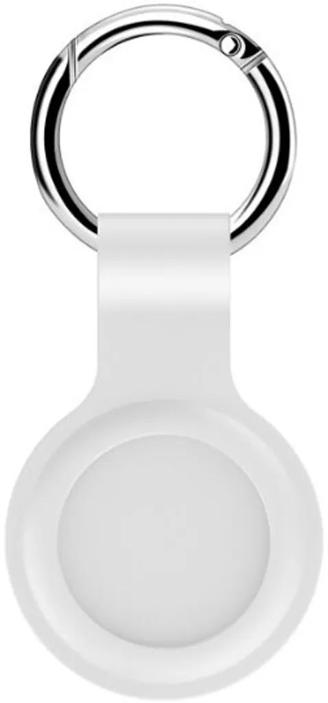Étui en silicone Tactical Beam pour Apple AirTag avec mousqueton blanc