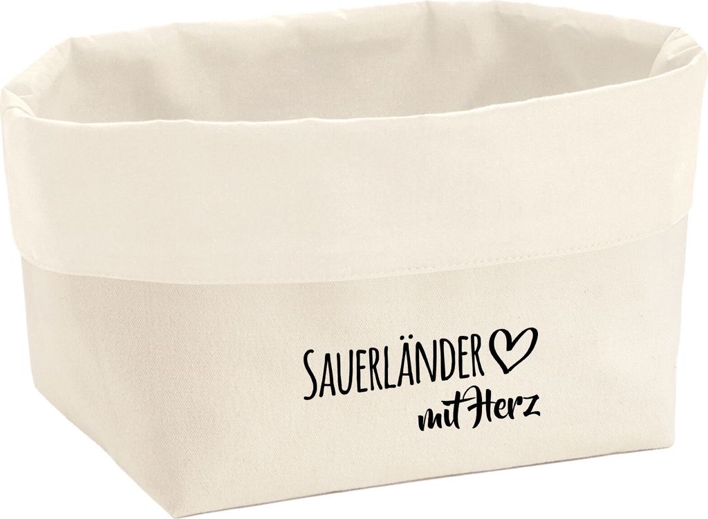 Huuraa Organizer Sauerländer mit Herz 3 Liter Medium Canvas Baumwolle Utensilo Geschenkidee