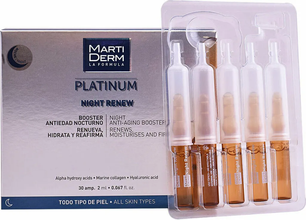 Martiderm Night Renew Ampoules Platinum au Complexe AHA et Collagène