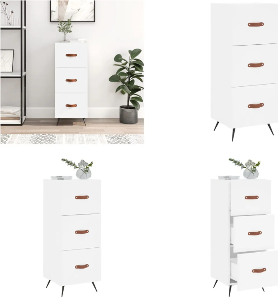 Mobiletto Credenza Bianco vidaXL 90cm | Arredo Casa Funzionale