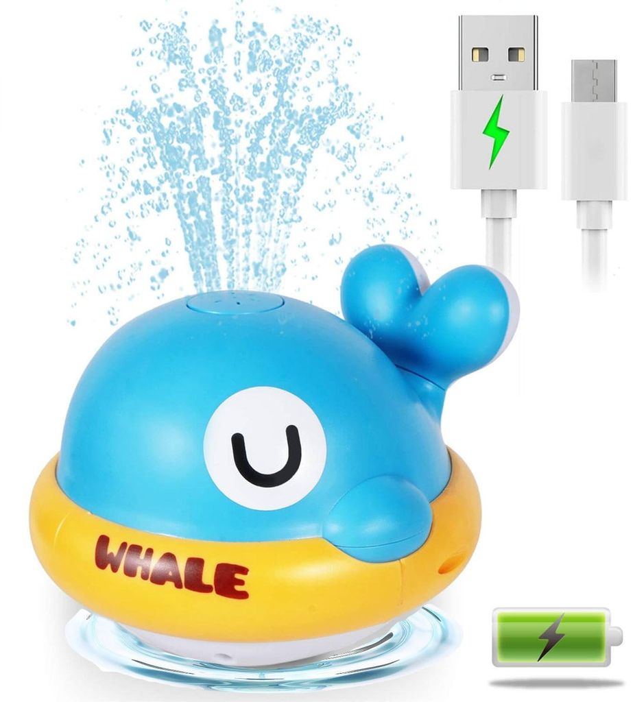 Badespielzeug, Wal-Sprinkler-Badespielzeug fuer Babys ab 1 Jahr, Badespielzeug Baby, Badewann Spielzeug Kinder Spray Wasserspielzeug, Geschenk fuer...