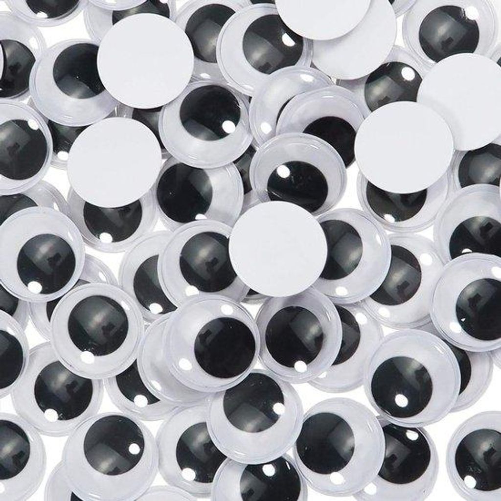 Kunststof Wiebelogen Zwart Wit 30 mm - 40 stuks - Kunststof Ogen