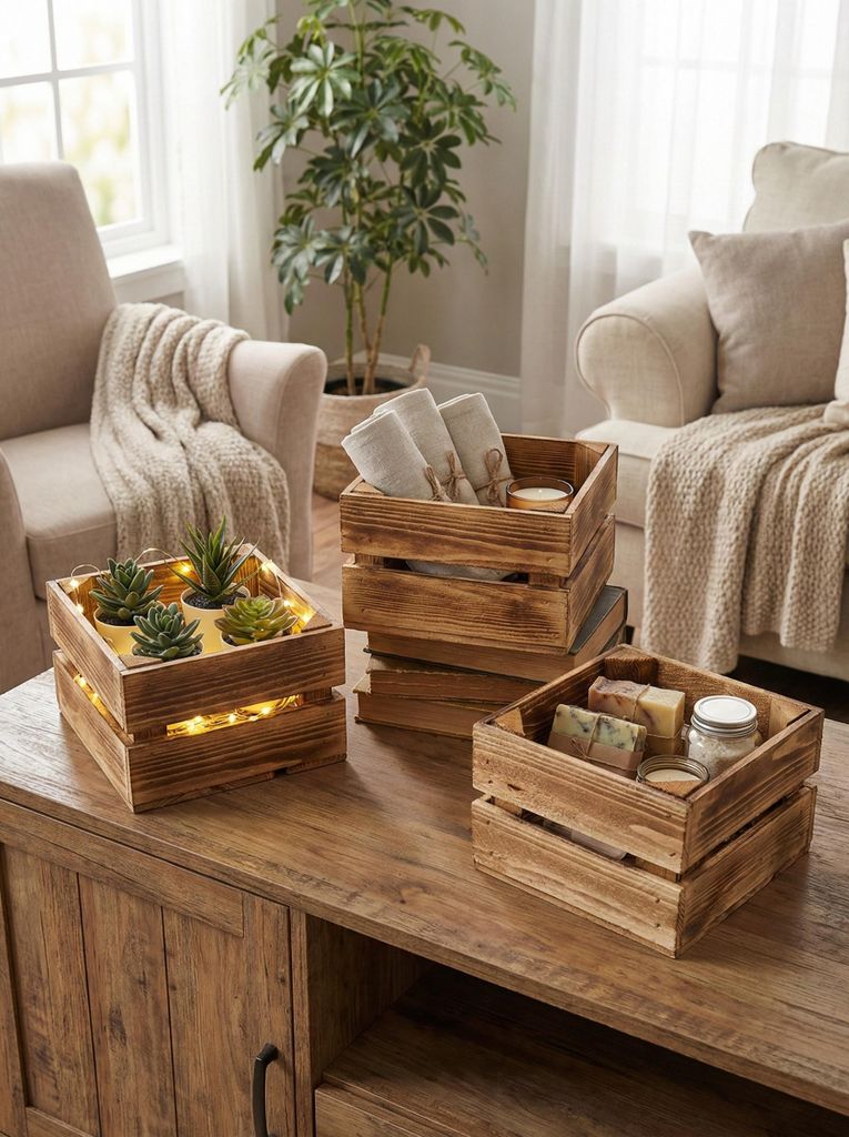 Kleine Holzkisten geflammt Deko Geschenkbox aus Holz Kisten