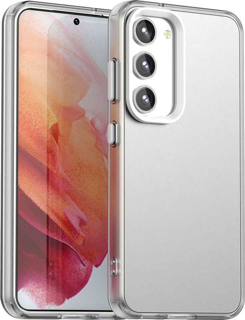 Handyhülle für Samsung Galaxy S23 Schlank Durchscheinend Matt Stoßfest Schutzhülle Weiß