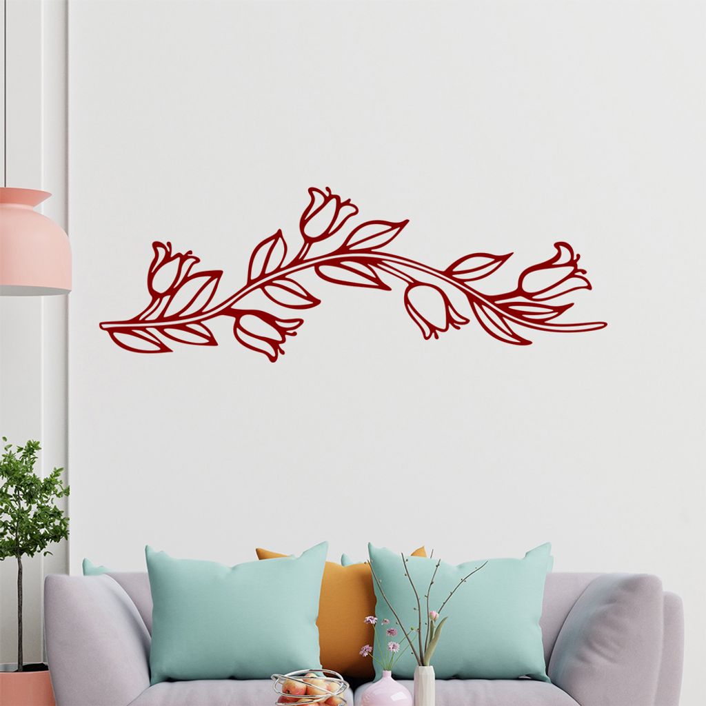 Blumen - Ranken Wandtattoo in 6 Größen - Wandaufkleber Wall Sticker - Dekoration, Küche, Wohnzimmer, Schlafzimmer, Badezimmer