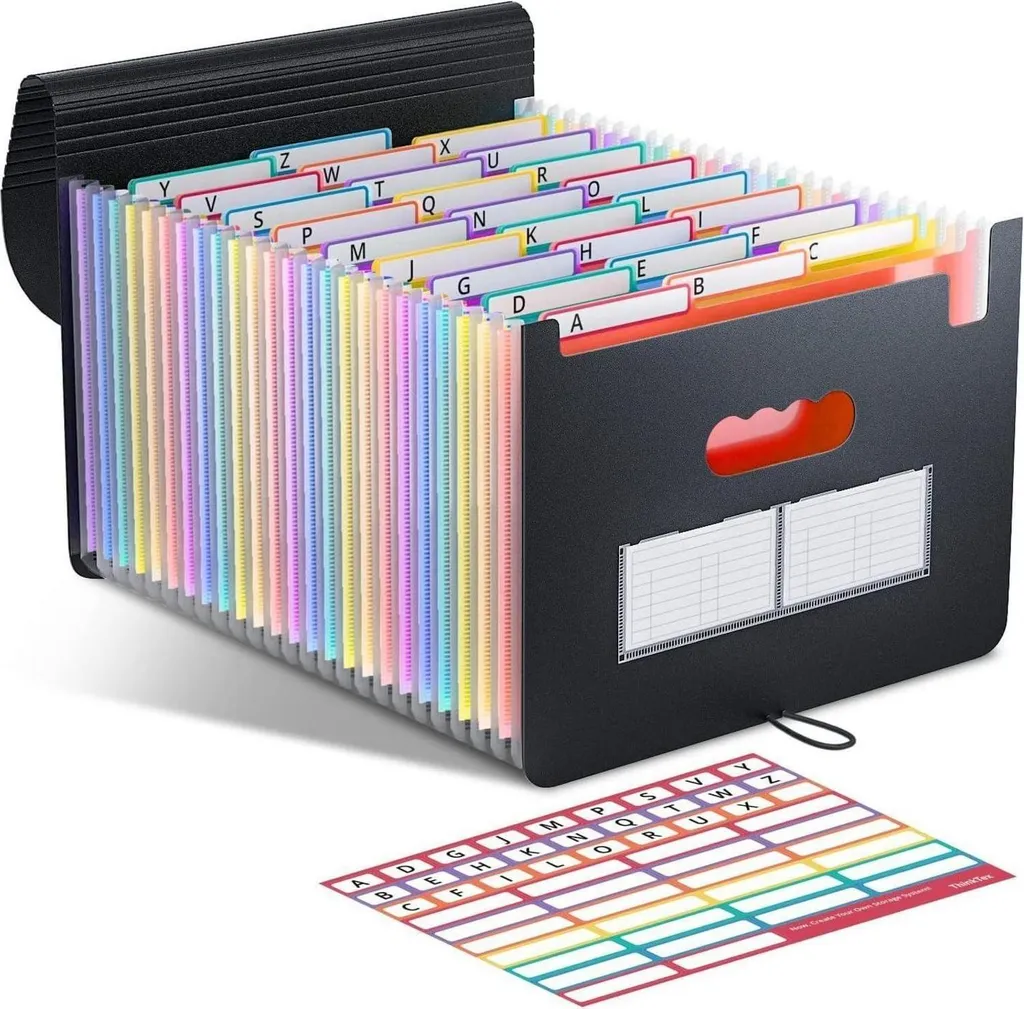 Trieur de documents extensible A4 24 positions noir avec intercalaires