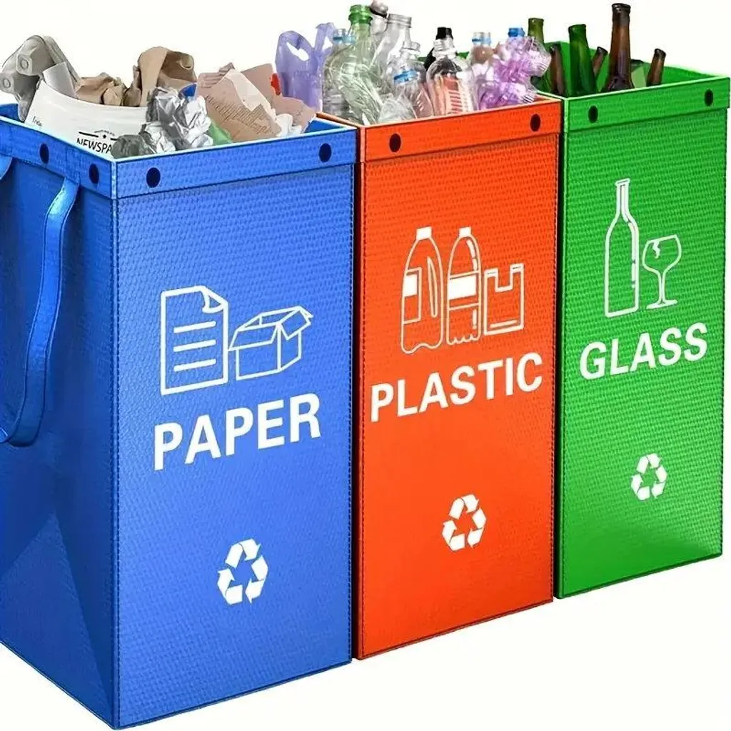 Organiseur de tri étanche et écologique grand format pour plastique et verre