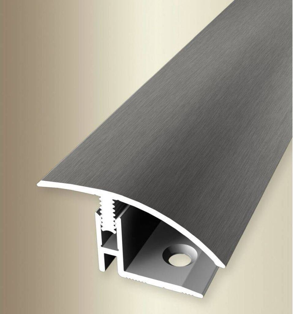 PROVISTON | Übergangsprofil | Parkettausgleich | Breite: 39 mm | Höhenausgleich: 12 - 17 mm | Länge: 1000 mm | Aluminiumprofil | Edelstahloptik ...