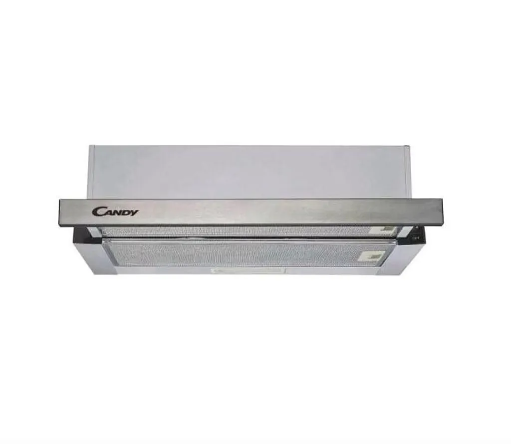 Hotte de cuisine encastrable Candy pour petit espace et studio en Inox