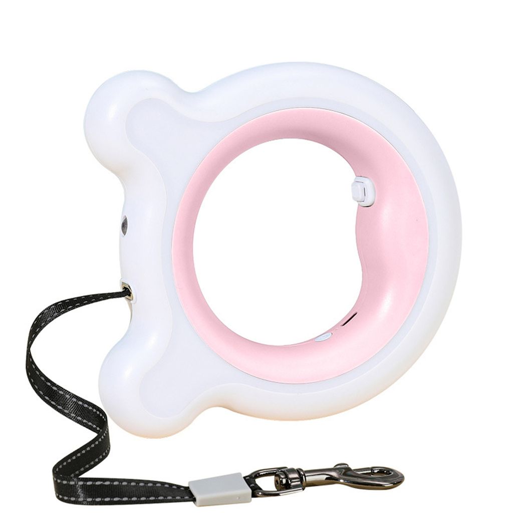 LED-Hundeleine Flexible Einziehbare Hundeleine Blinkende Haustier-Leine für Kleine und Mittelgroße Hunde Maximales Gewicht Bis 90kg Rosa