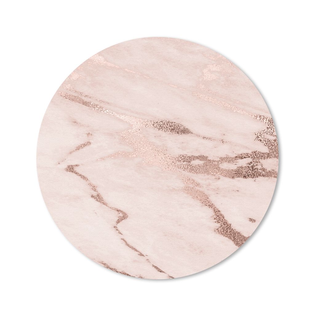 MuchoWow Mauspad Mousepad Marmor - Rosa - Rose - Gold 30x30 cm - Mousepads - Maus Mat - Pad - Mausunterlage - Tischunterlage - Schreibtischmatten