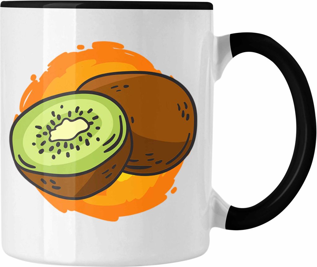 Trendation - Lustige Tasse mit Kiwi-Grafik Geschenk für Kiwi-Liebhaber (Schwarz)