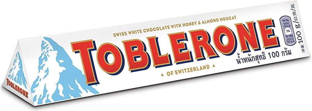 Toblerone Bílá švýcarská čokoláda s medem a mandlovým Obrázek produktu 