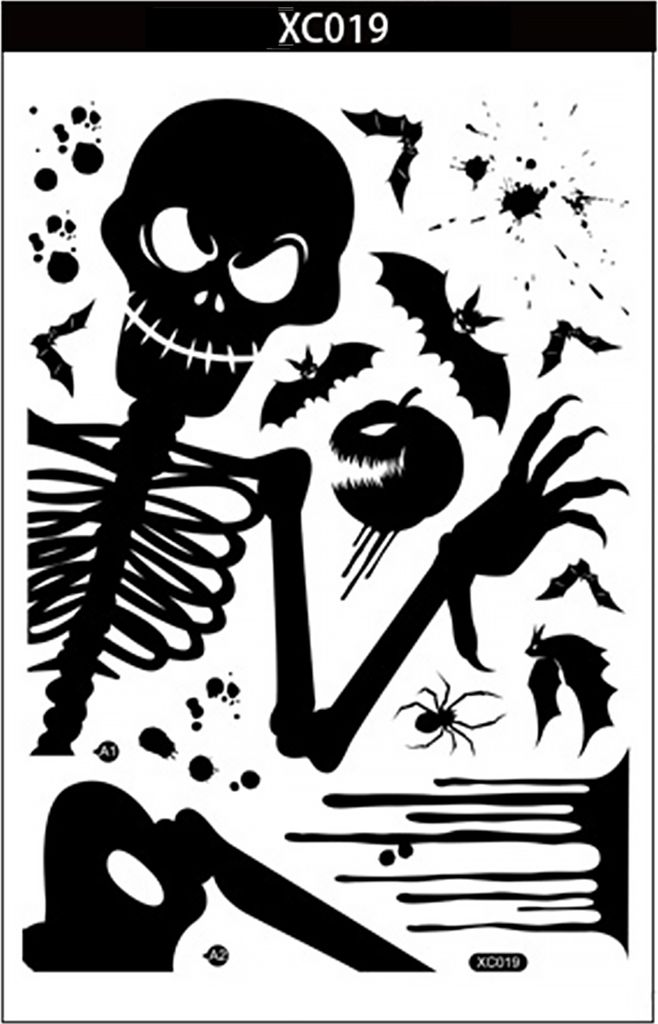 Fensteraufkleber Scary Creepy Glass Window Decal Double Sided Window Clings for Halloween Dress Up Adhesive Sticker Halloween Gift Decoration