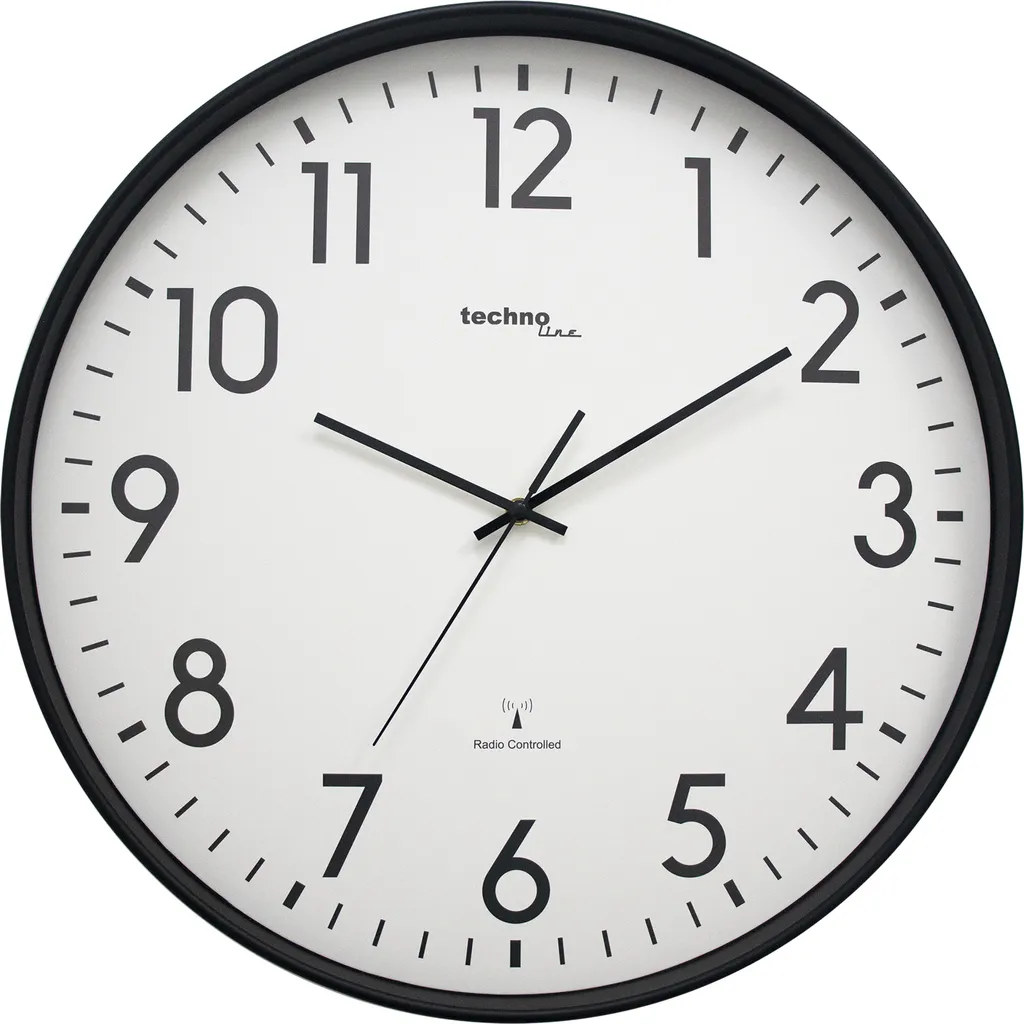 Horloge Murale Argentée WT 8998 Réglage Automatique et Grand Cadran
