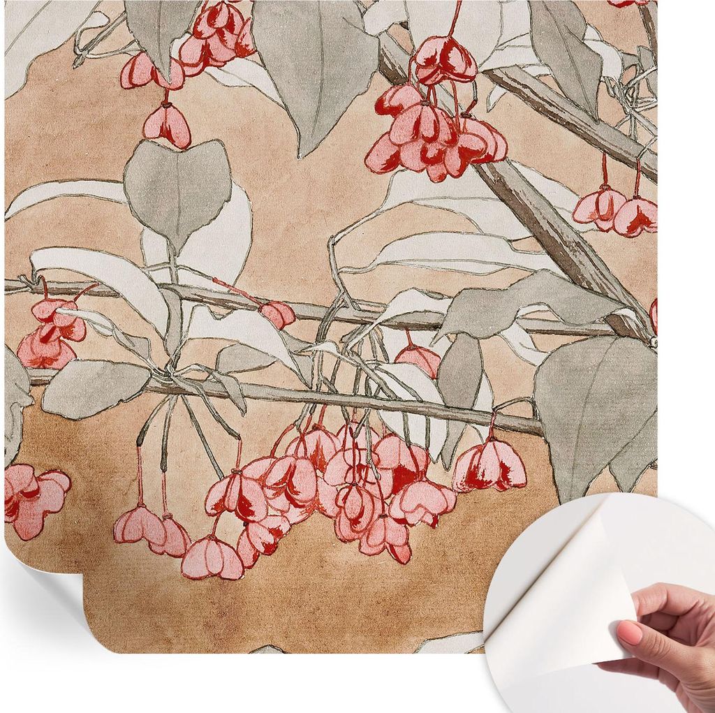 Selbstklebende Wandtapete - Dekorative Tapete für Wohnzimmer - Klebefolie für Wandbilder - Tapetenfolie für Wanddekoration - 250x250 cm - Floral...