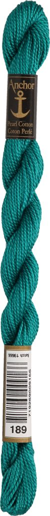 Anchor Perlgarn Stärke 5 4585000-00189 jadegrün Stickgarn, 100 % Baumwolle, 5g Strängchen