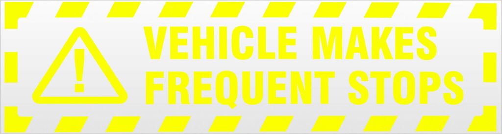 Kiwistar Vehicle Makes Frequent Stops gestreift Magnetschild Schild magnetisch - 60cm Neongelb - Magnetfolie für Auto PKW Kfz