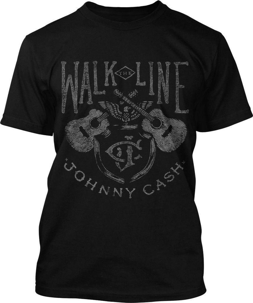 Johnny Cash T-Shirt Walk The Line Guitars Band Merchandise