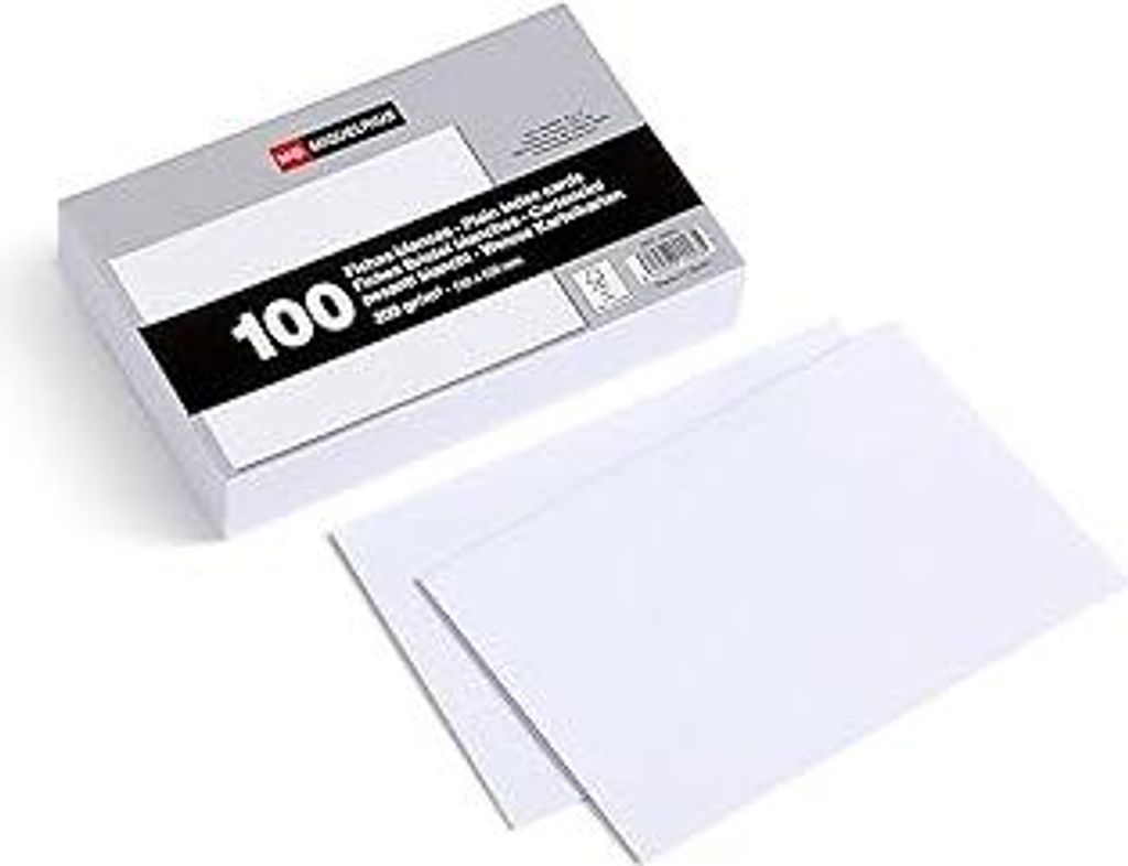 Miquelrius – Karteikarten, 100 glatte Notizkarten, Lernkarten, 200 g/m² Offset-Kartenpapier, Größe 100 x 150 mm
