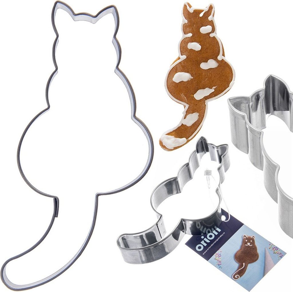 Orion Katze-Ausstechform Keksausstecher Ausstecher für Kekse Lebkuchen aus Edelstahl Katze 8,5 cm